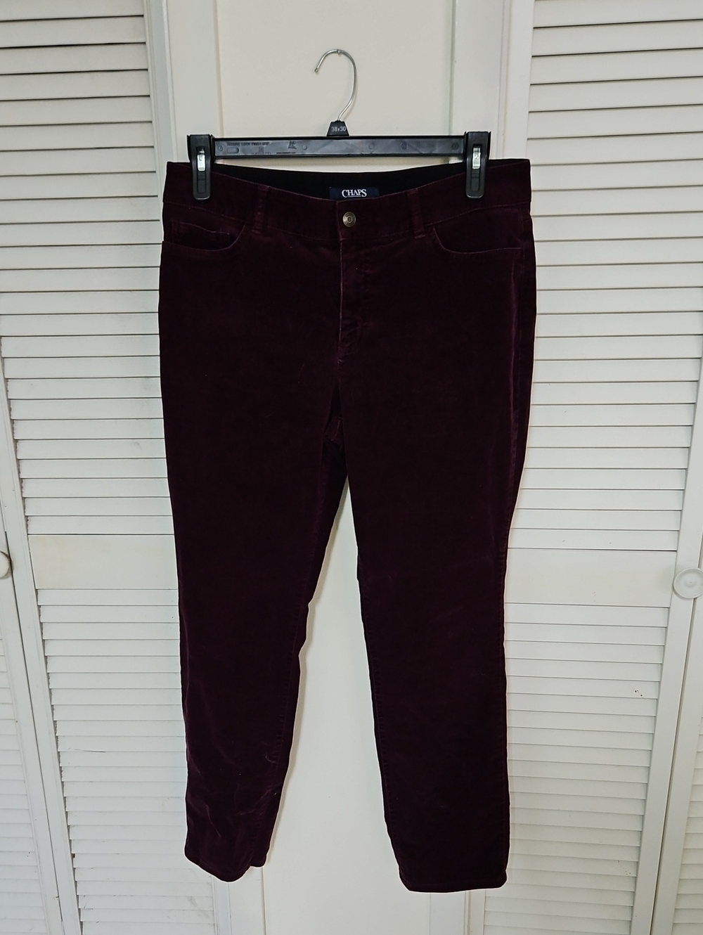 Chaps Women's Dark Burgundy Corduroy Skinny Jeans